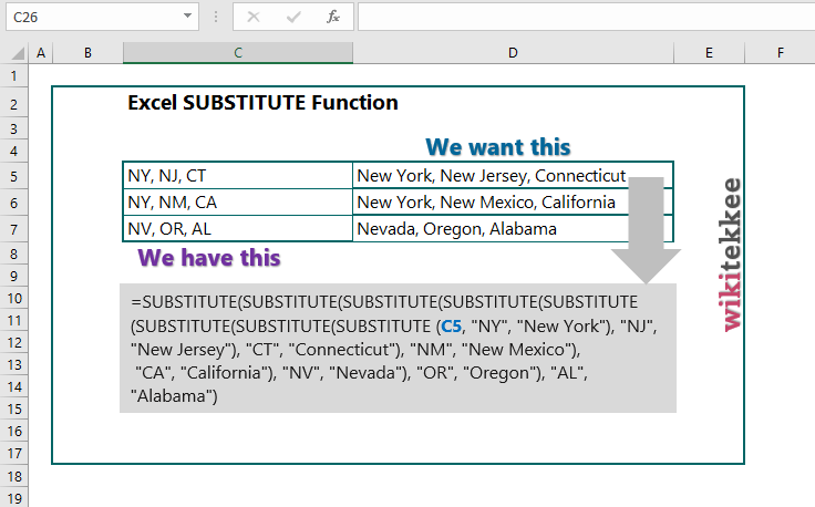 excel-substitute-function-10-examples-wikitekkee