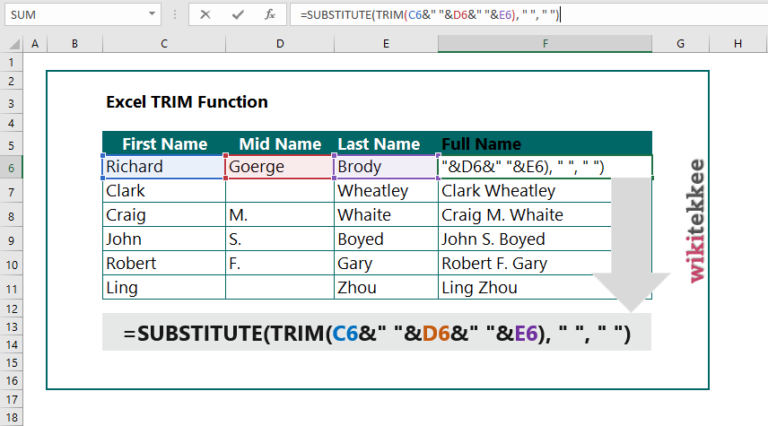 Excel Trim Function 5 Examples Wikitekkee 7818