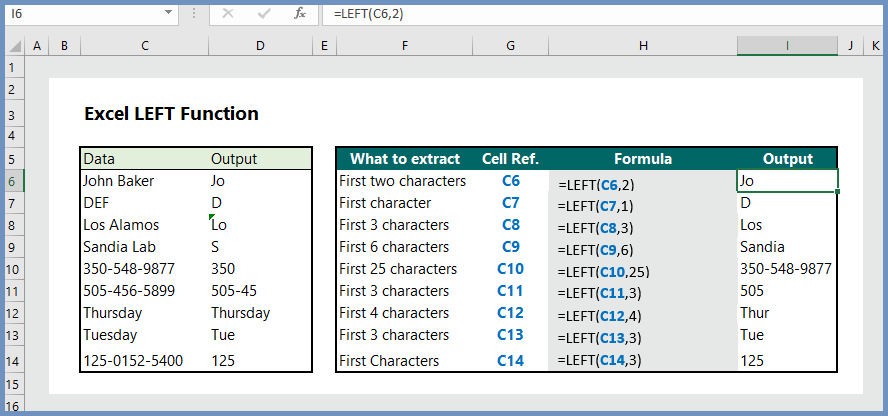 Extract First 3 Characters In Excel