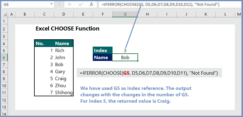 Excel CHOOSE Function 8 Examples Wikitekkee