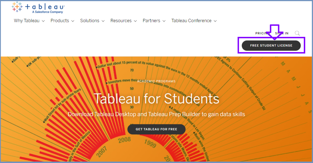 download tableau student