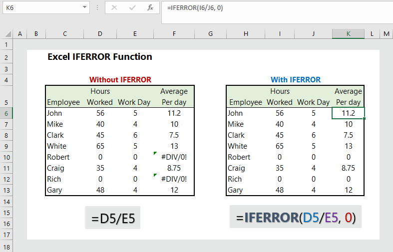 How To Write Iferror Formula