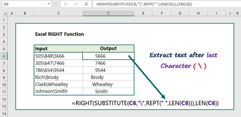 Excel Formula Text After Last Character