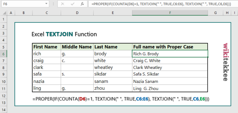 Excel Textjoin Function 6 Practical Examples Wikitekkee 4139