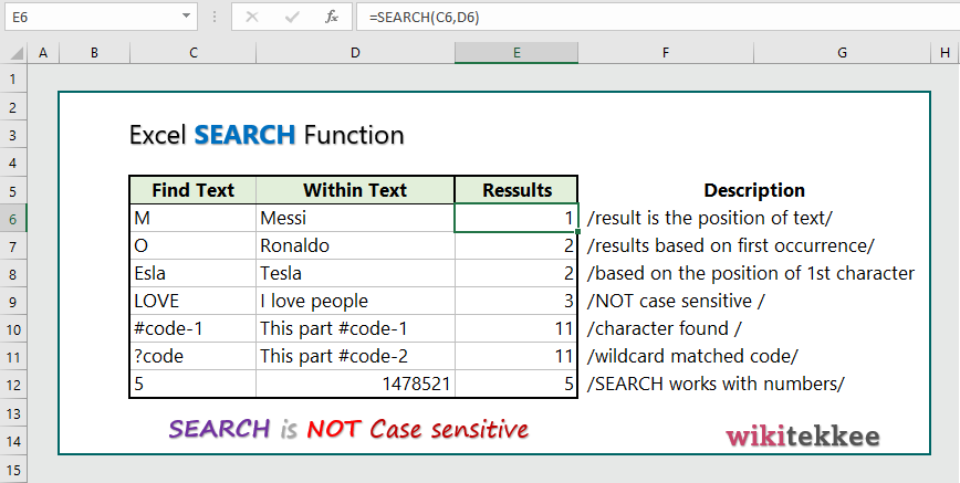 Excel Search Function Not Working