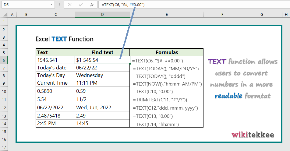 excel-text-function-9-practical-examples-wikitekkee