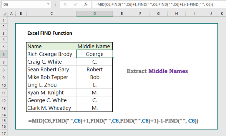 Extract Middle Name In Excel 3 Practical Examples Wikitekkee