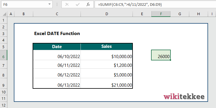 Excel DATE Function (6 Practical Examples) - Wikitekkee