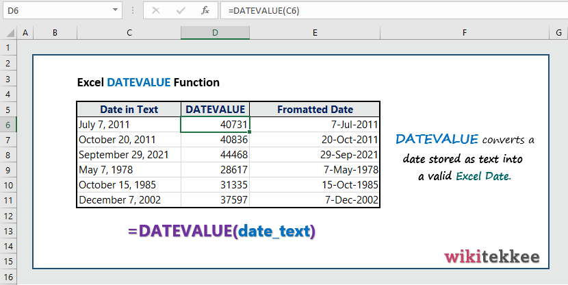 Datevalue excel как пользоваться