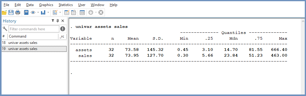 Descriptive Statistics Excel/Stata